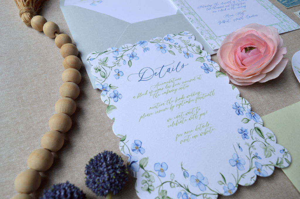The Forget-Me-Not Semi-Custom Invitation Suite