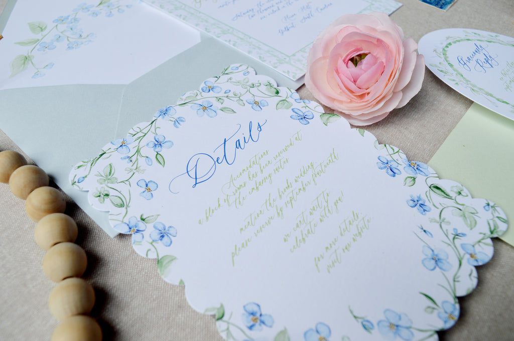 The Forget-Me-Not Semi-Custom Invitation Suite