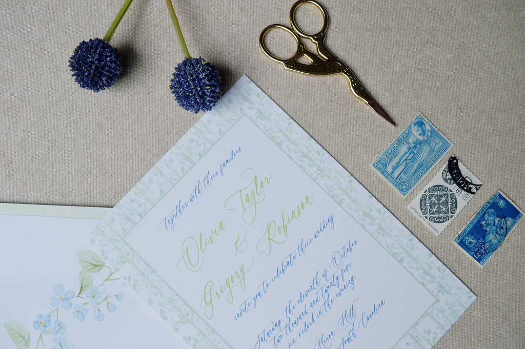 The Forget-Me-Not Semi-Custom Invitation Suite